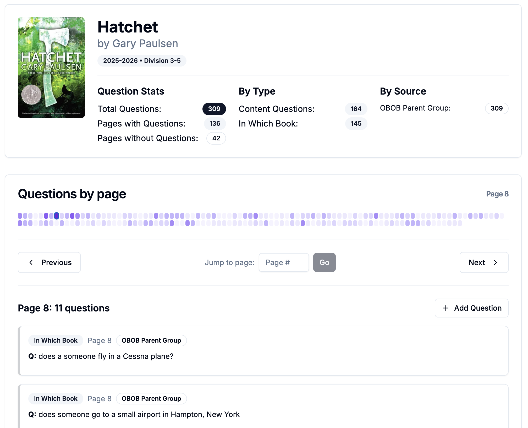 Screenshot of book page on obob.dog